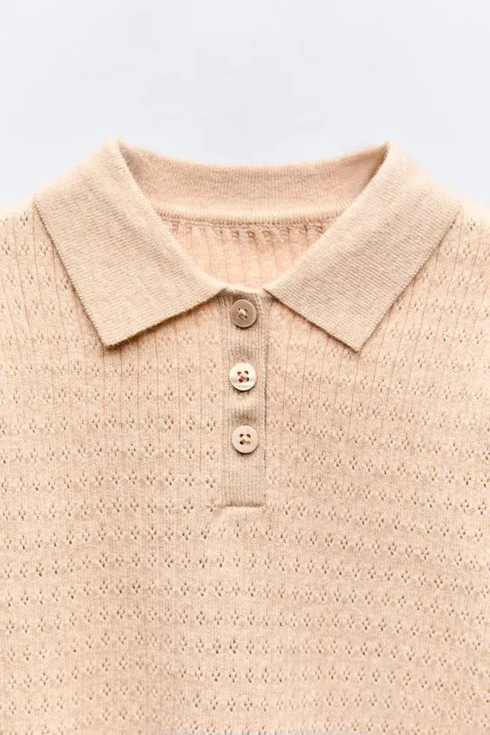 ZARA АЖУРНЫЙ СВИТЕР, БЕЖЕВЫЙ С МЕЛАНЖЕВЫМ ЭФФЕКТОМ