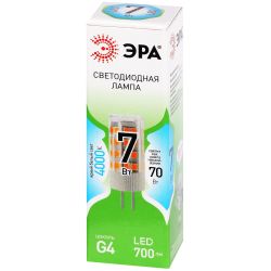 Лампа светодиодная ЭРА GREEN LINE LED G4-JC-7W-840-12V GL 7Вт капсула 12В яркий белый свет G4 | Лампы cветодиодные Капсульные (G4, G9)