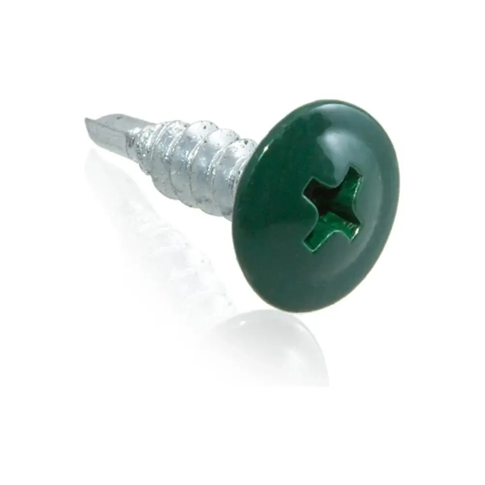 Саморезы для тонк. пластин с буром 4,2x16 (темно зеленый/белый цинк 20 шт) 226820