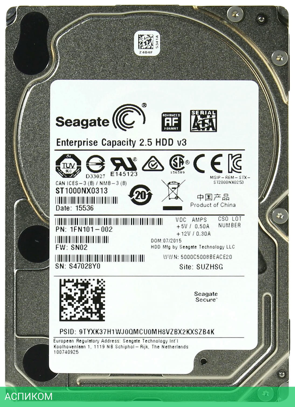 Жесткий диск Seagate 1TB ST1000NX0313