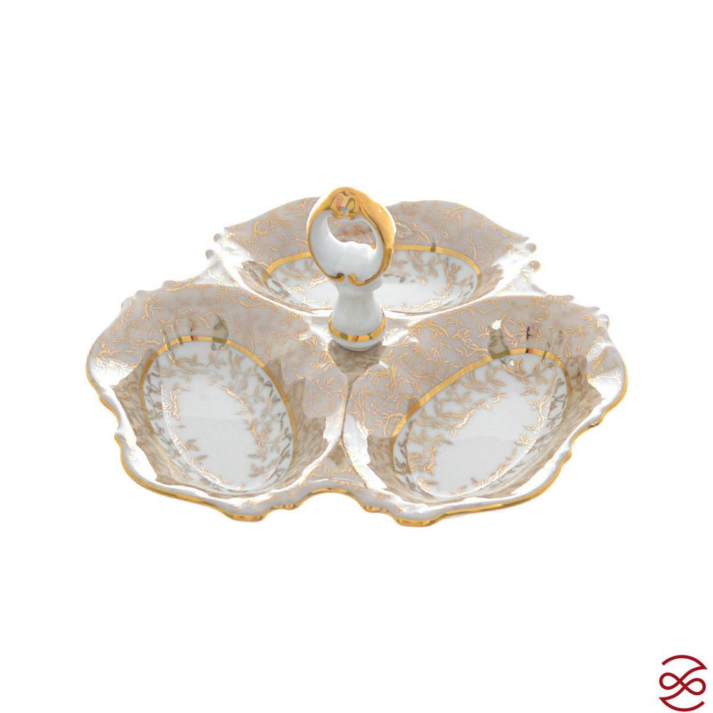 Менажница Queen's Crown Aristokrat Лист Бежевый 19 см