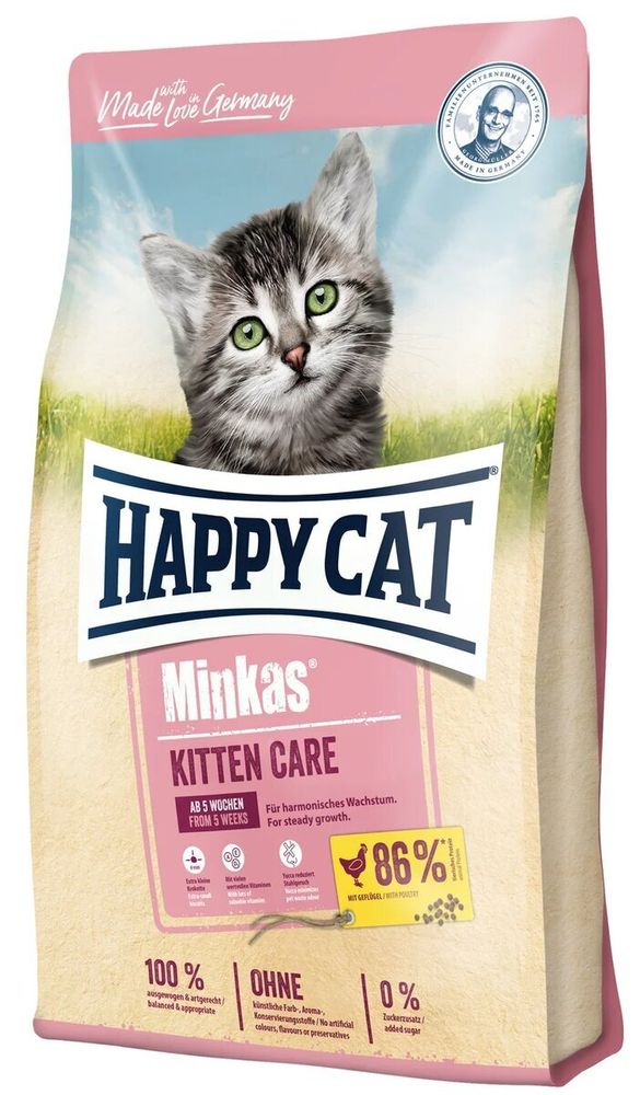 Сухой корм Happy Cat Minkas Kitten Care для котят Птица 10 кг