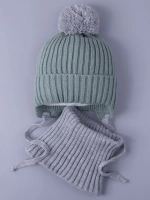 Шапка для мальчика осенняя вязаная и снуд