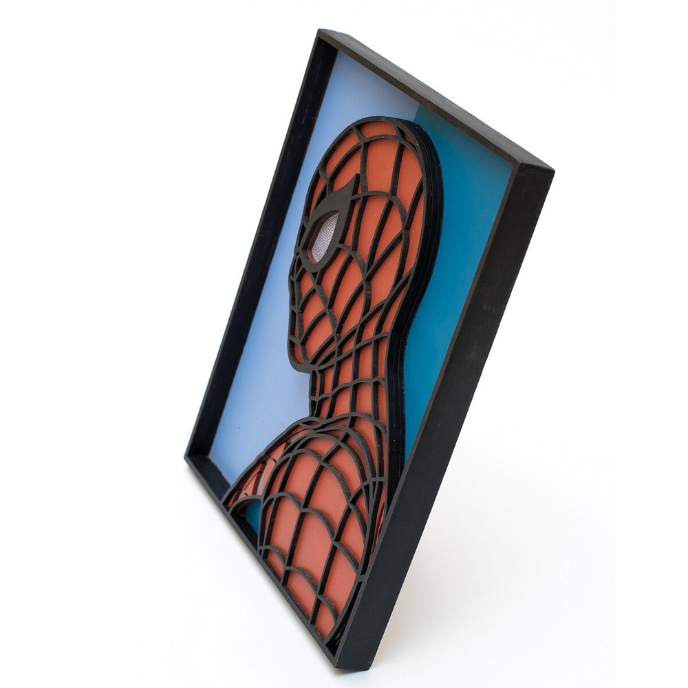 Человек Паук от SamCraft - сборная объемная картина из дерева своими руками, покрась, персонаж из вселенной MARVEL