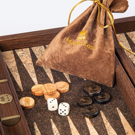 Нарды с боковыми стойками 30х20см Manopoulos Backgammon bff3cub