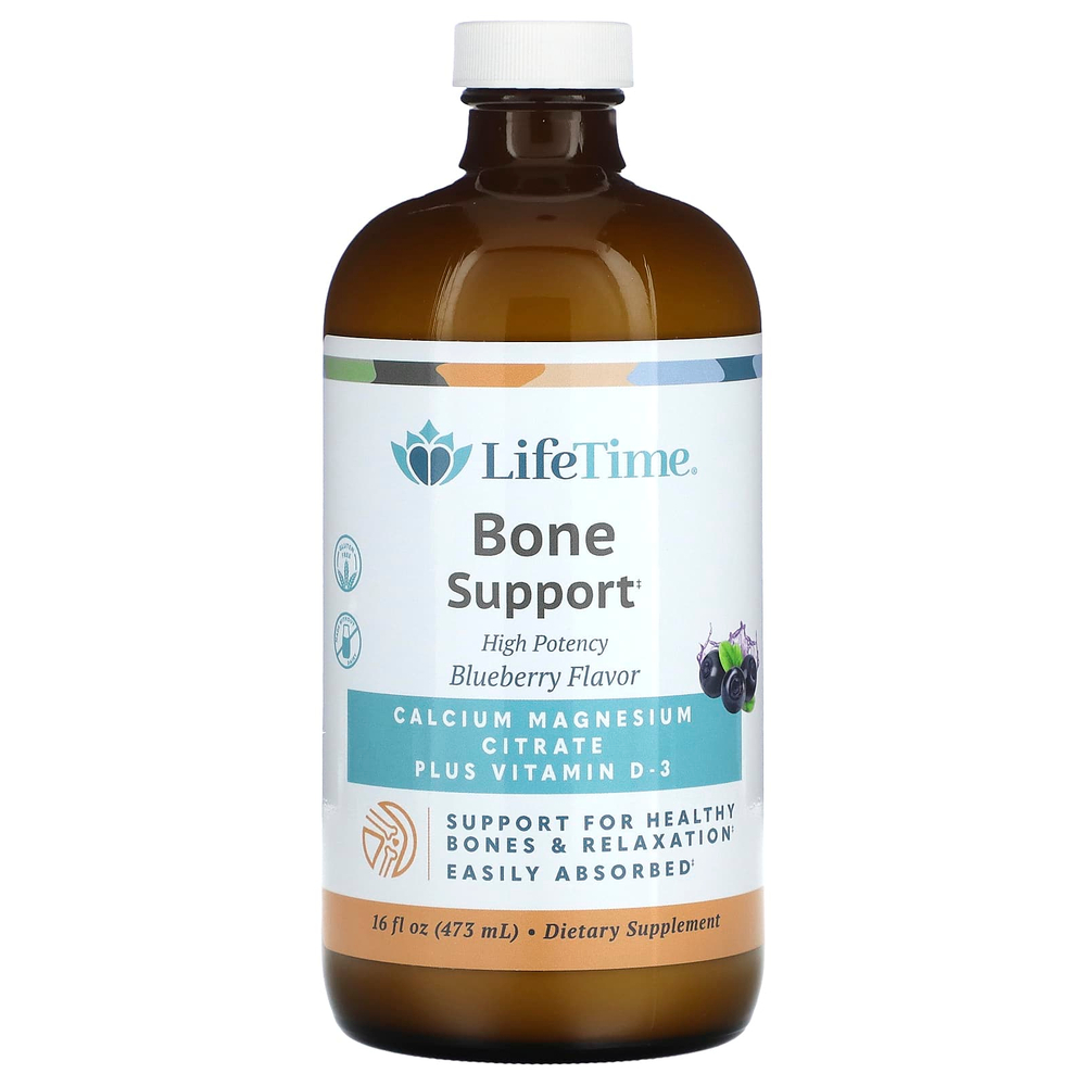 LifeTime Vitamins, добавка для поддержки здоровья костей, со вкусом голубики, 473 мл (16 жидк. унций)