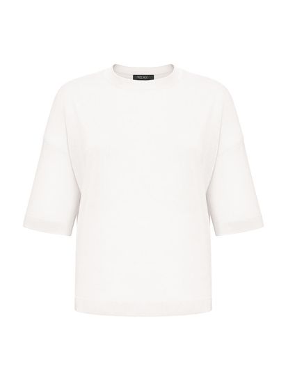 Женская футболка белого цвета из вискозы - фото 1