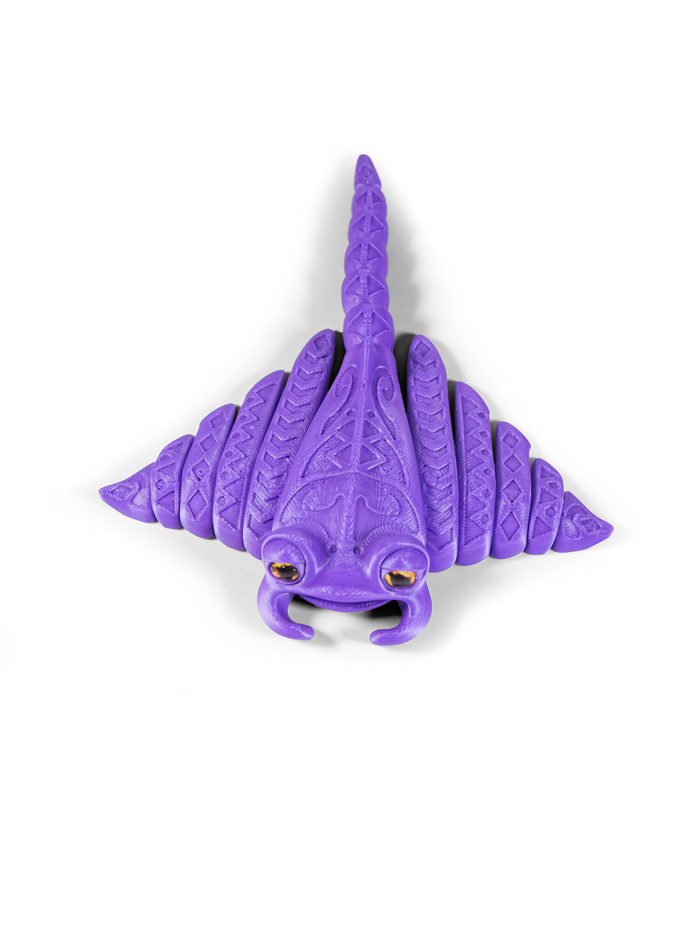 Подвижный скат Манта антистресс, меняющий цвет с фиолетового в розовый, 3D печать, 16 см.