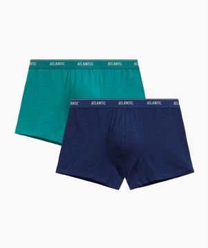 Трусы мужские боксеры (2шт), Atlantic 2RMH-011, хлопок, бирюзово-зеленый + темно-голубой