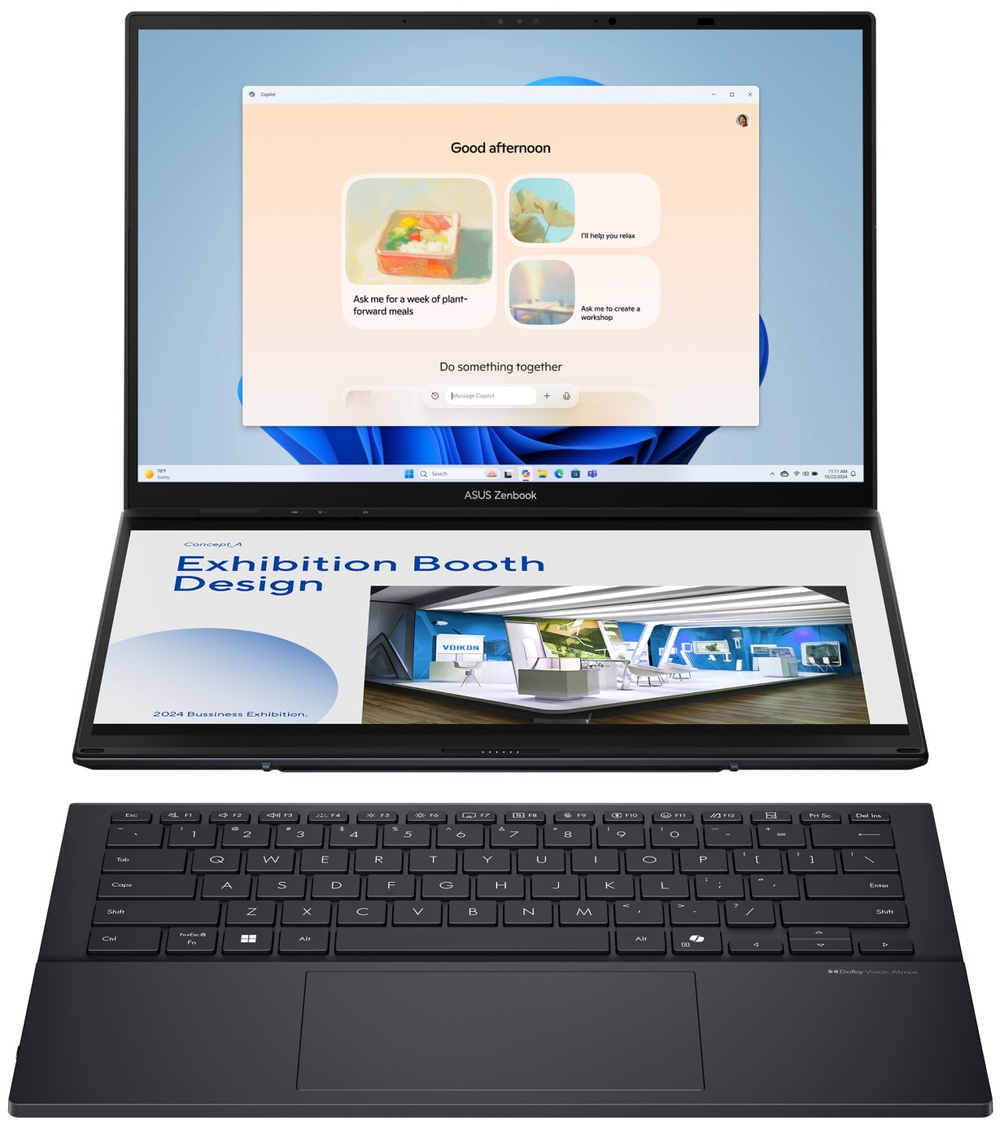 Ноутбук  ASUS UX8406CA-QL211X Duo Touch 14 ", Core Ultra 9, 32 Гб RAM, 1 Тб SSD, Arc graphics 140T, Серый