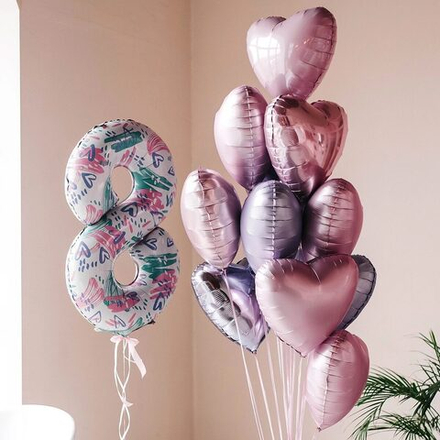 Композиция из воздушных шаров. "Сердца и Любовь"