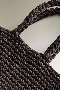 ZARA HOME МИНИ-СУМКА С ЭФФЕКТОМ ПЛЕТЕНИЯ, КОРИЧНЕВЫЙ