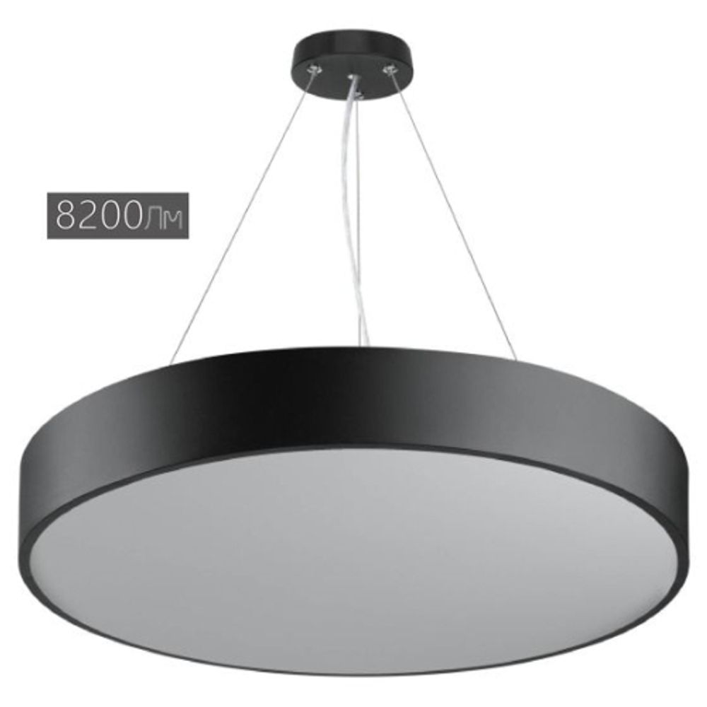Светильник LED ЭРА Geometria SPO-132-B-40K-088 Ring 88Вт 4000К 8200Лм 800*800*80 черный подвесной драйвер внутри | Декоративные светильники Geometria