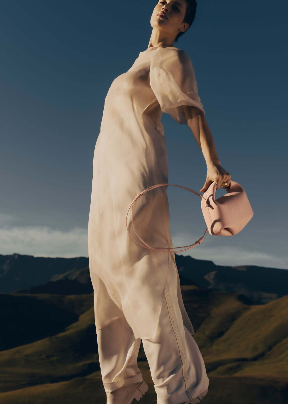 Сумка Polene Béri EDITION TEXTURED CHALK