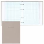 Тетрадь на кольцах А5 175х215 мм, 120 л., твердый картон, матовая ламинация, клетка, BRAUBERG "Minimal beige", 404997