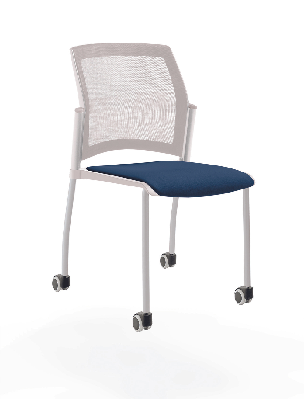 Rewind стул на 4 ногах и колесах со спинкой-сеткой