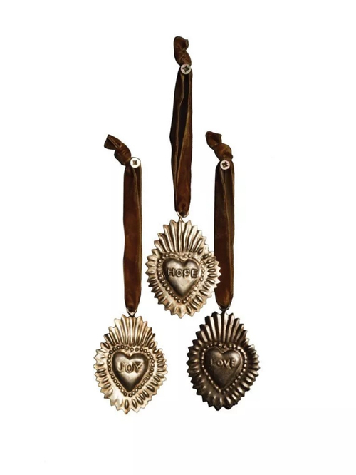 Декор подвесной "Сердце" в ассортименте 8х5см, 3 вида