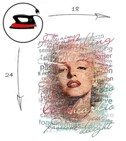 Термотрансфер "Монро" 24х18, наклейка на одежду