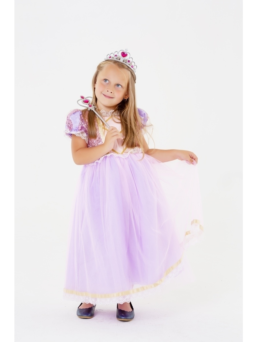 Платье принцессы Рапунцель с пайетками