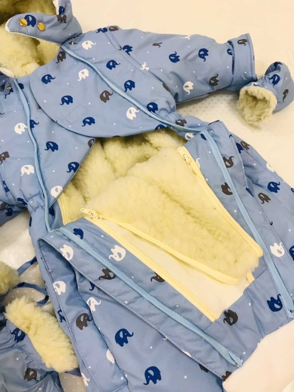 Комбинезон-трасформер детский 2в1 "Слоники" , модель: 72-18 (Rusland) (Цвет: Серый, Размер: 80)