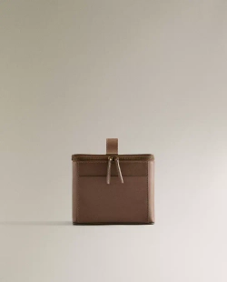 ZARA HOME КОЖАНЫЙ НЕСЕССЕР, КОРИЧНЕВЫЙ