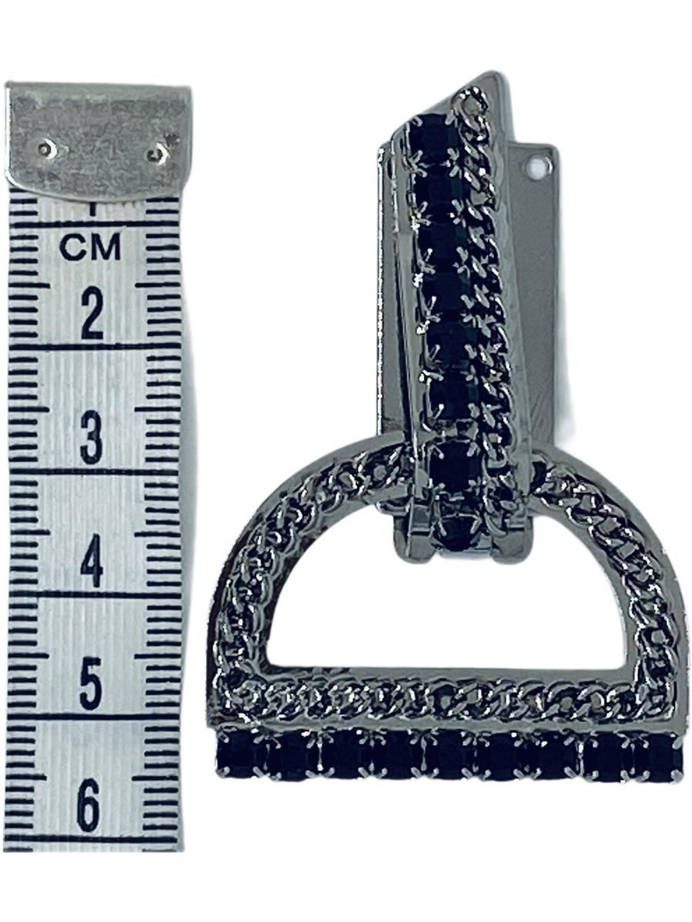 Пряжка-клипса(Франция) со стразами Сваровски для шуб и другой верхней одежды