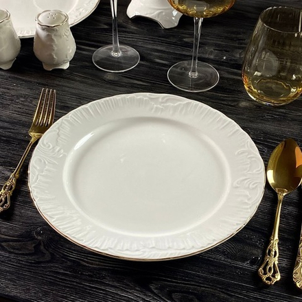 Lenardi 305-057 Набор из 6 тарелок 27см АВРОРА ЗОЛОТО в под.уп.(х4)Фарфор