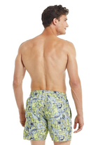 Мужские пляжные шорты серый с желтым