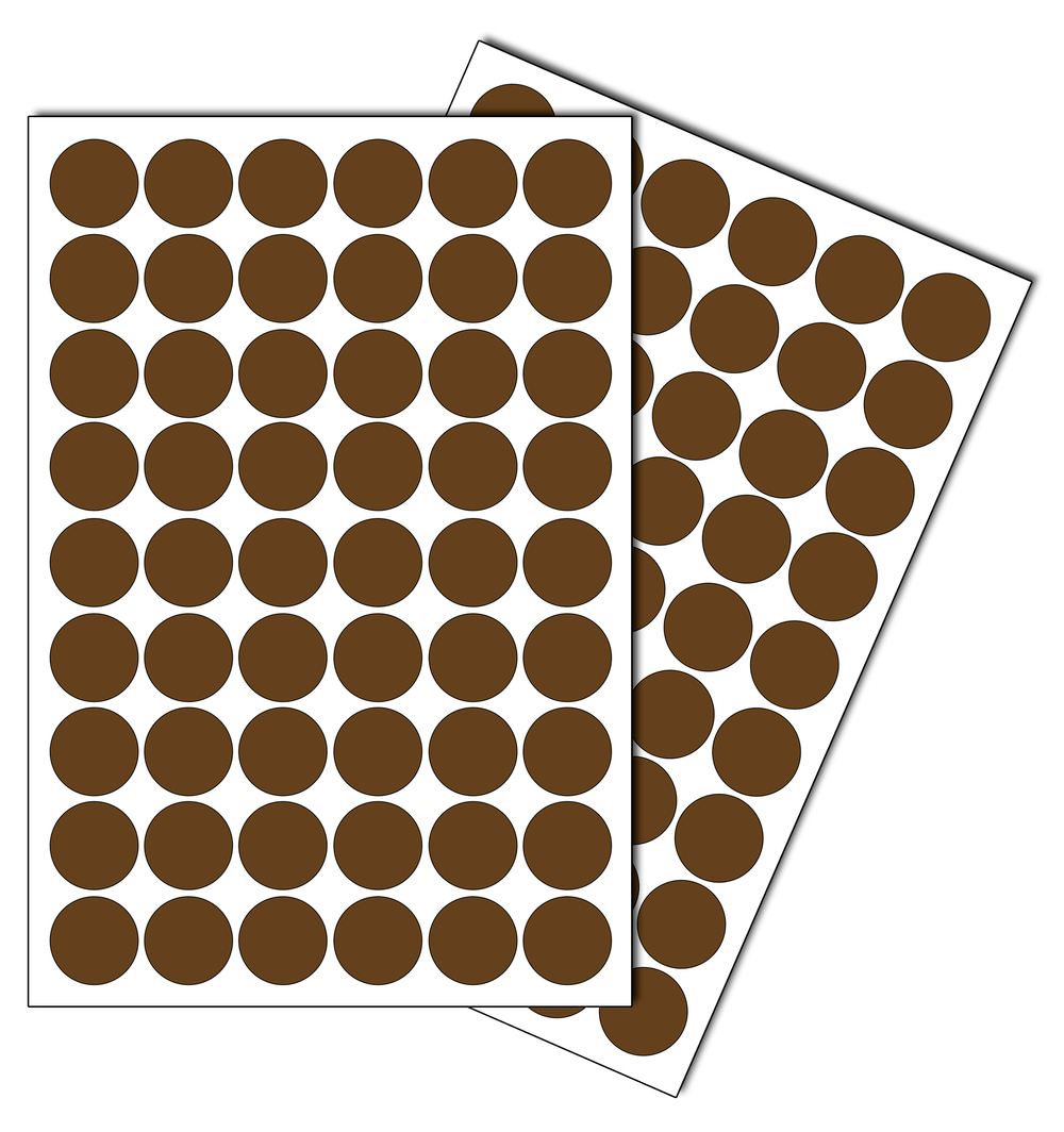 Коричневые виниловые наклейки для маркировки Policomprint М4, 20 мм.