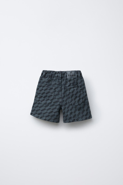 ZARA ШОРТЫ В КЛЕТКУ, СИНИЙ/ЧЕРНЫЙ