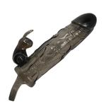 Дымчатая удлиняющая вибронасадка 17см с клиторальным стимулятором Baile Brave Man BI-026225-1