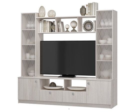 Зарина ЦС-01 Секция центральная 2002х1913х536  (Ниша под ТВ 1300х928) ясень белый БТС