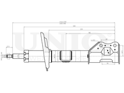 Амортизатор газовый передней подвески правый UNIO SAB-10306
