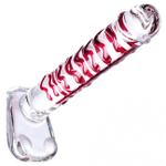 Фаллоимитатор с мошонкой из стекла Bright Passion (Цвет: темно-красный)