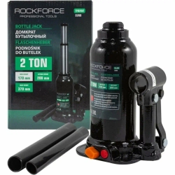 Домкрат гидравлический RF-TF0202EURO бутылочный с двумя штоками и клапаном 2т (выс.подъема 170-370мм) ROCKFORCE
