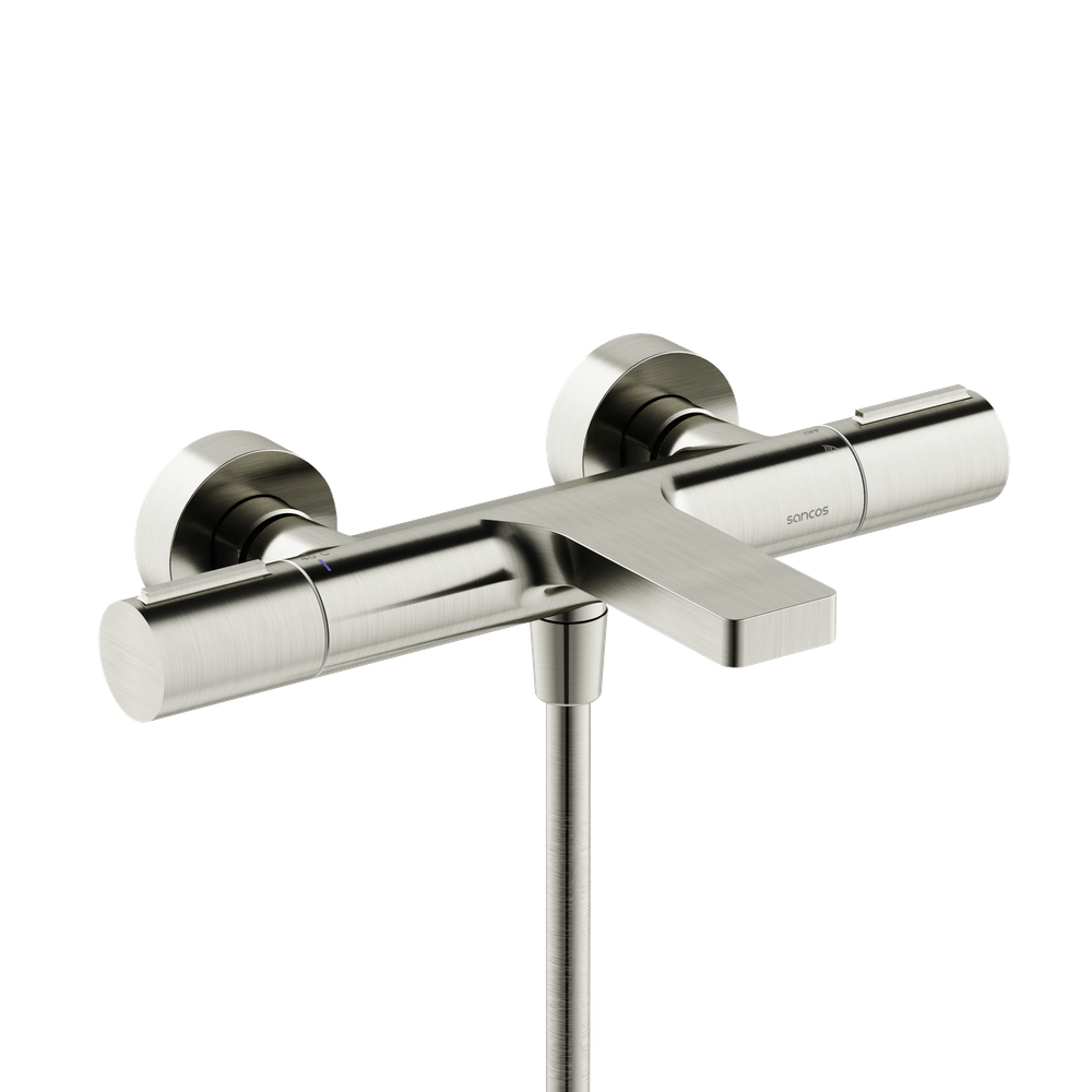 Термостатический смеситель для ванны и душа Sancos Etna, брашированный никель, PVD покрытие, SC9006BN
