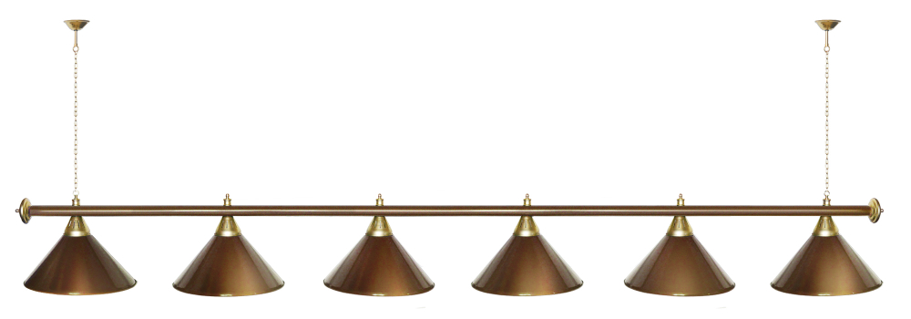 Лампа STARTBILLIARDS 6 пл. (плафоны золотые,штанга золотая,фурнитура золото)