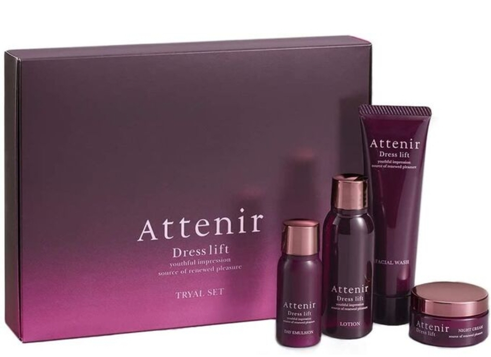 Attenir Dresslift Set - омолаживающий набор лосьон+эмульсия+умывалка+ночной крем