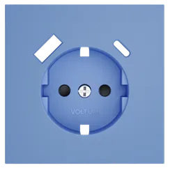 Накладка для розетки с заземлением и защитными шторками, с USB A+C, S70 (деним) vls001015