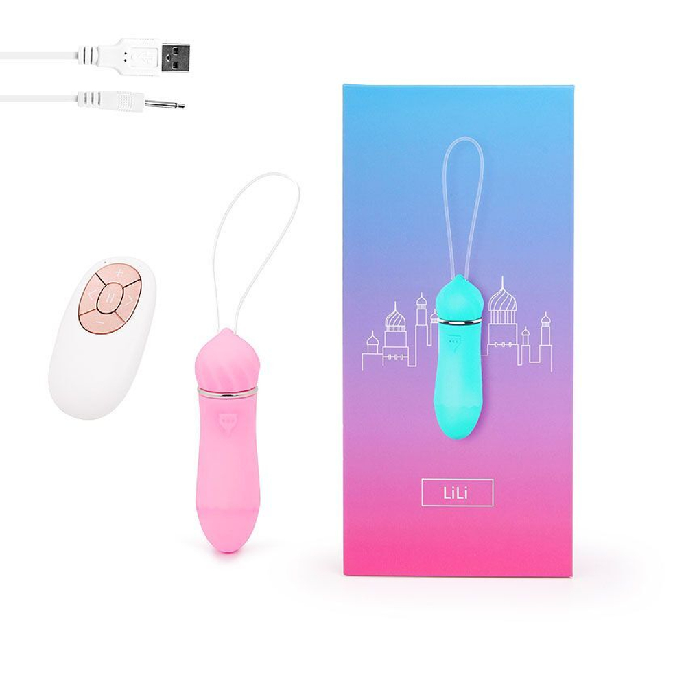 Розовый вибромассажер с 9 режимами вибрации с пультом ДУ - 9 см. (Цвет: розовый)