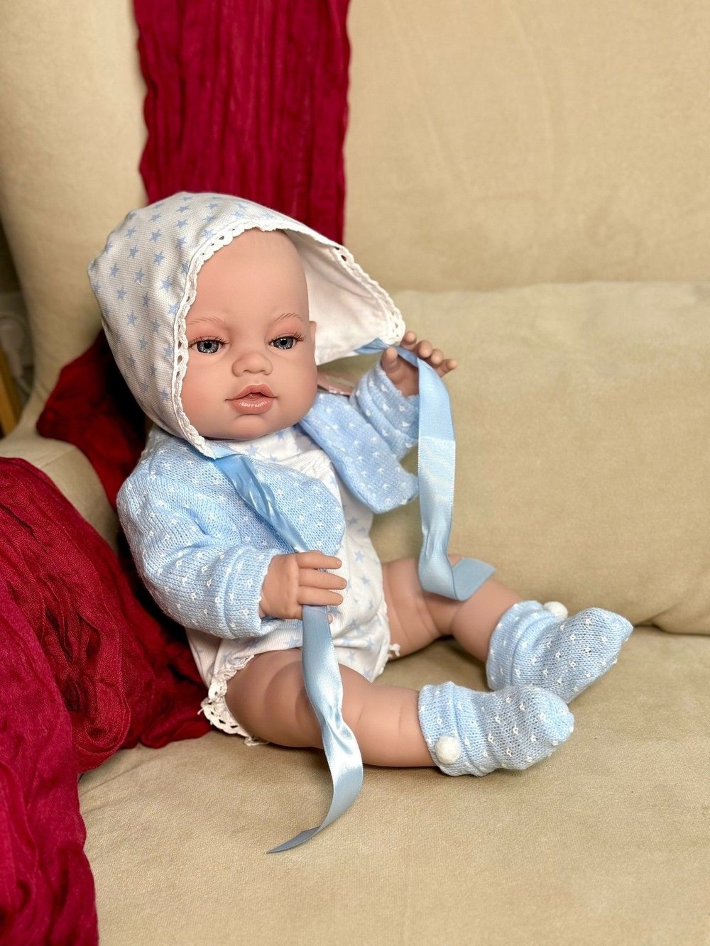 Кукла Berbesa 42см Recien Nacido с пледом (5114K)