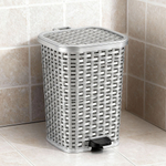 Ведро для мусора 6л с педалью "Плетеное", цвет микс