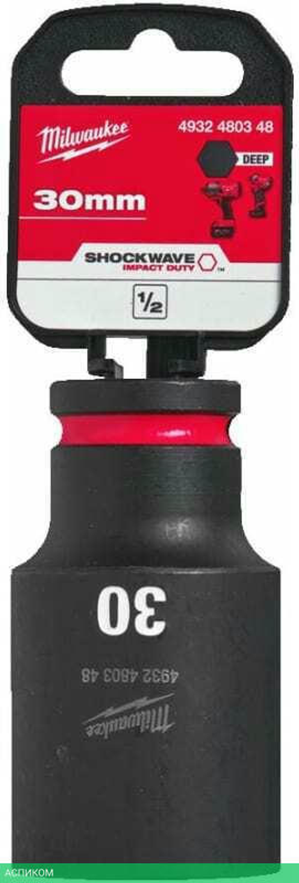 Головка ударная Milwaukee Shockwave 1/2" 30мм (4932480348)