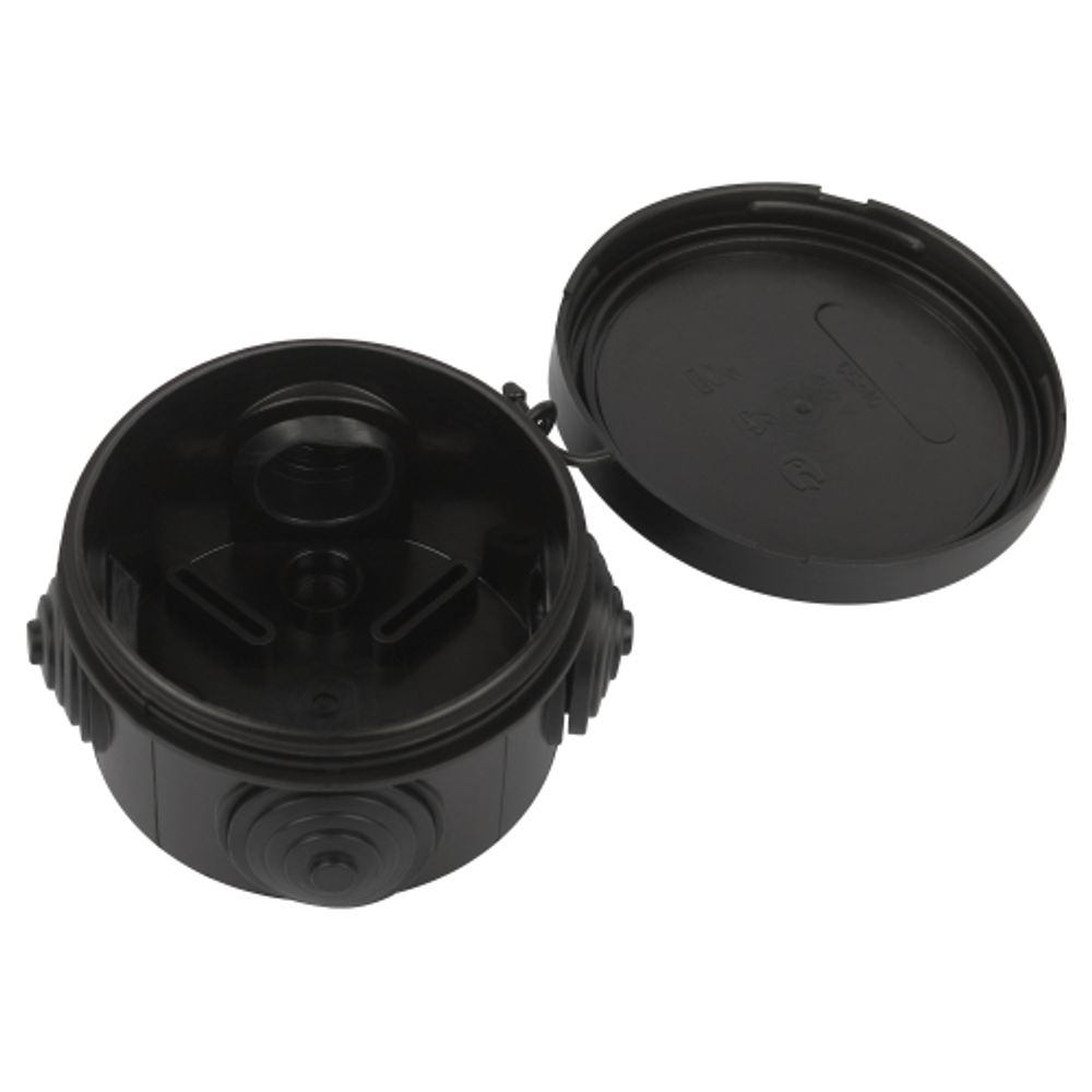 Распаячная коробка ЭРА KOR-65-40-4g-B открытой установки черная 65х40мм с гермовводами 4 вх. IP54