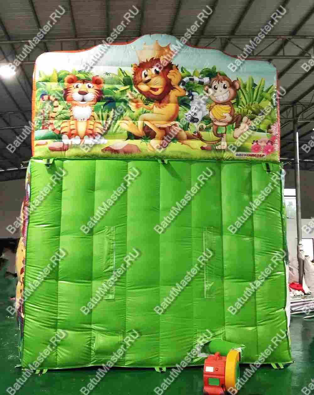 Надувной батут "Мир сафари" с цветным полом 8*4*5 м,