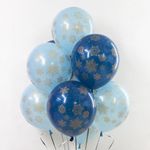 Шар (12"/30 см) Золотые снежинки, Ассорти, пастель, 5 ст 25 шт.