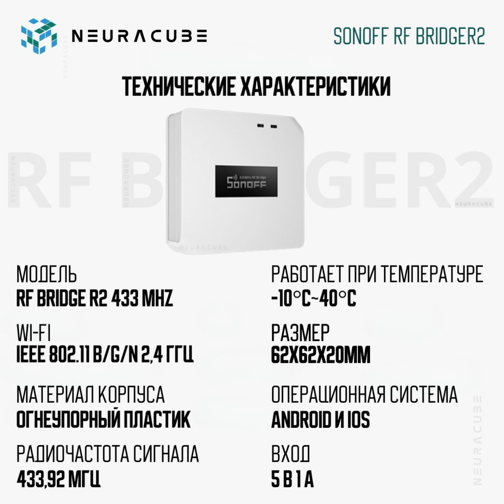 Шлюз Sonoff RF Bridge R2 433MHz (Работает с Яндекс Алисой)