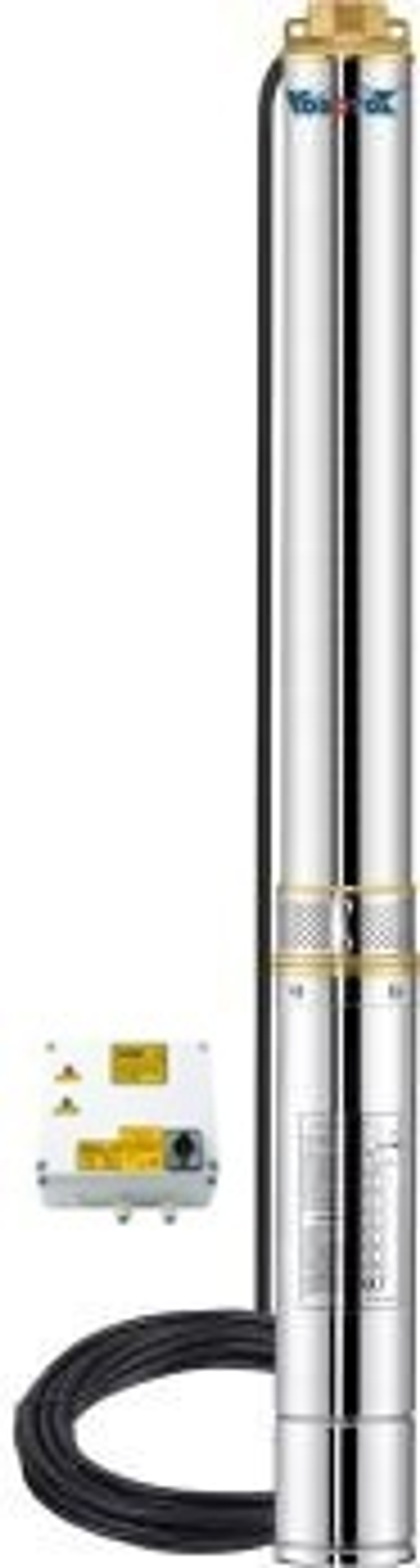 Насос погружной "Vodotok" БЦПЭ-100-3,3-63м-Л (380В) (насосная часть + мотор + блок защиты мотора)