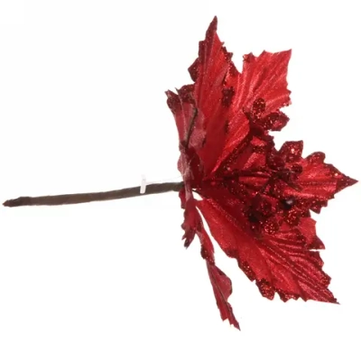 Украшение новогоднее «Пуансеттия-Чародейка» 15 см, Красный