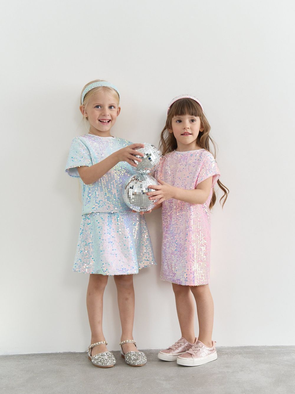 Юбка бархатная с пайетками "Снежные искры"